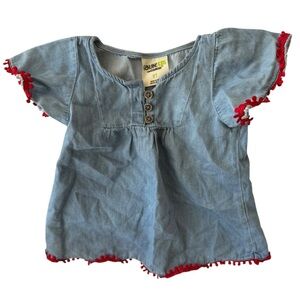 Genuine Kids Oshkosh Denim Top with Red Trim